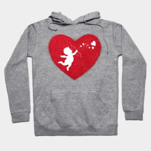 Cupid shoots love in red heart Hoodie